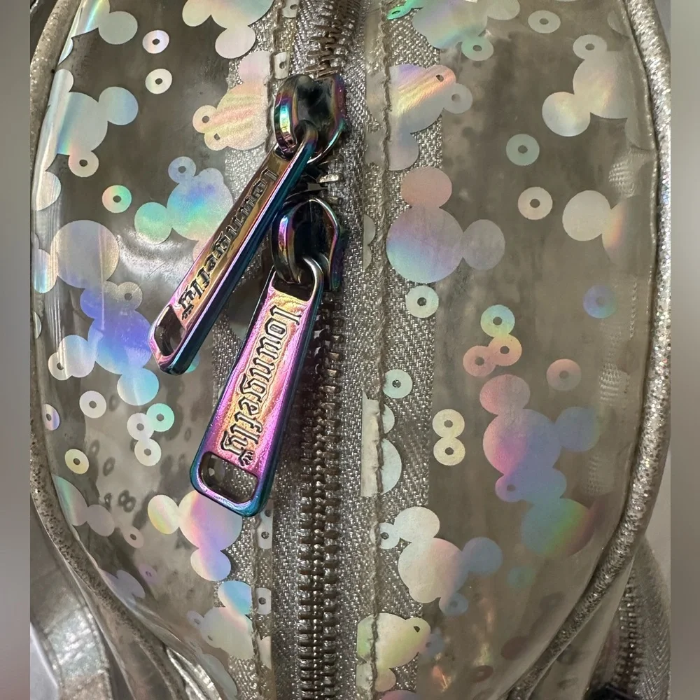 Loungefly Silver Holographic Sequin Backpack - Picture 7 of 7